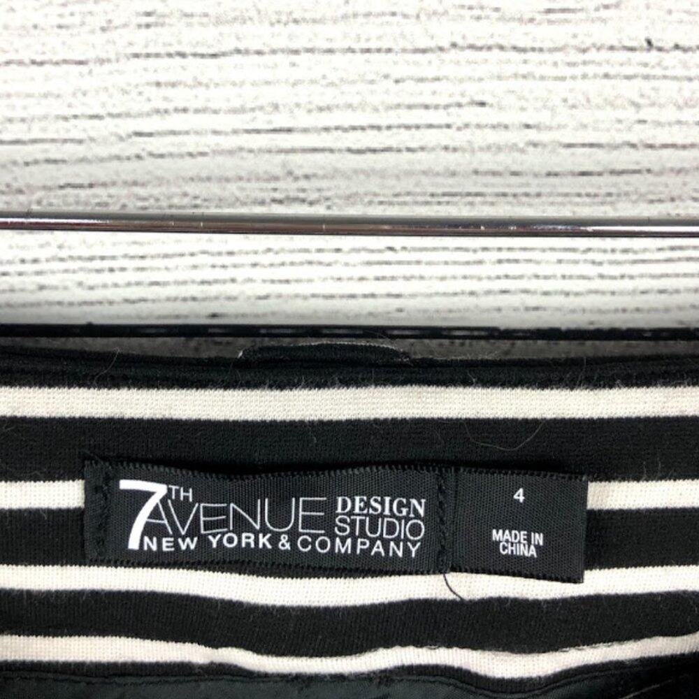 New York & Co Stretch Knit Striped Wide Leg Pant 4 - Picture 9 of 12